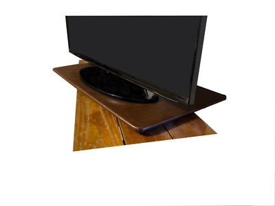 Flat Screen TV Stand Rotating Rectangular Turntable Covered in Vinyl Lazy Susan