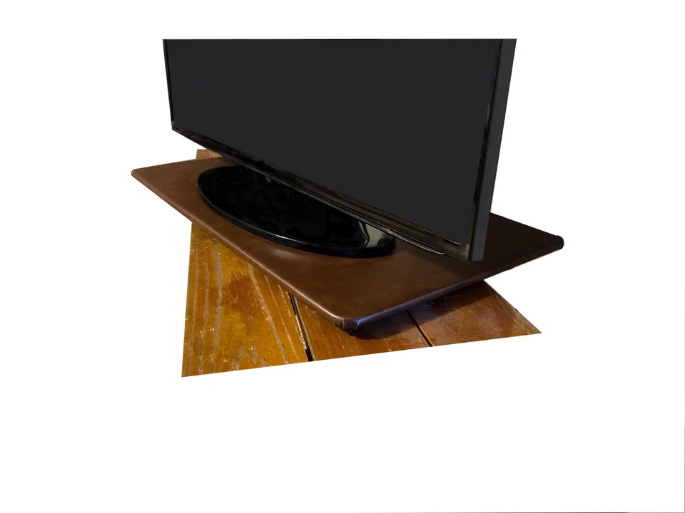 Tocadiscos giratorio con soporte para TV u computadora Turner Lazy Susan en vinilo negro Foto 2 de 4