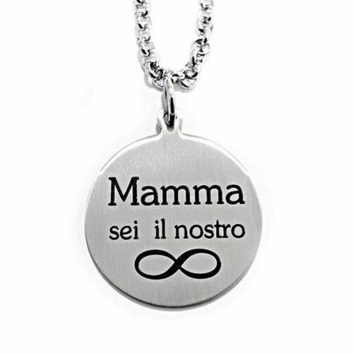Collana Con Cuore E Cristallo In Acciaio Oro Rosa Per Mamma, Zia E Nonna - Gioiello MAMIJUX Regalo Emozionale In Scatola - Lunghezza 42 Cm