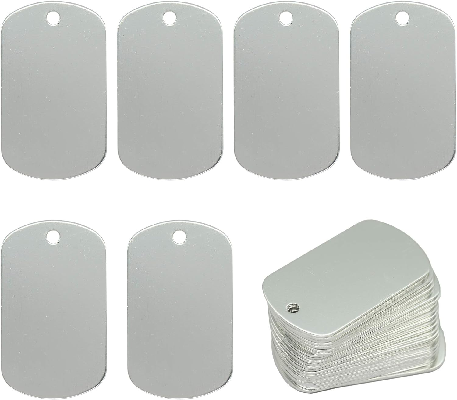 Aluminum Blank Tags Stamping Blanks 25Pack Silver Each Features A Smooth Finish