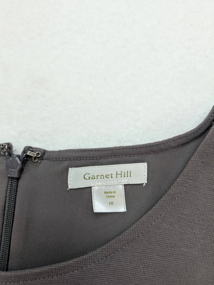 Vestido para mujer Garnet Hill talla 10 gris manga corta elástico tejido funda Foto 4 de 4