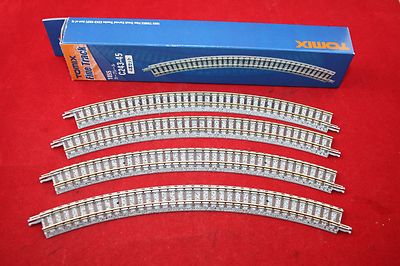Tomix 1855 (971855) Fine Track Spur N 4 x gebogenes 45° R 243 mm Holzschwelle