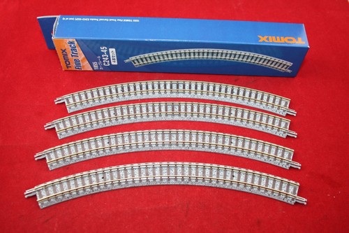 Tomix 1855 (971855) Fine Track Spur N 4 x gebogenes 45° R 243 mm Holzschwelle | Zustand: Neu