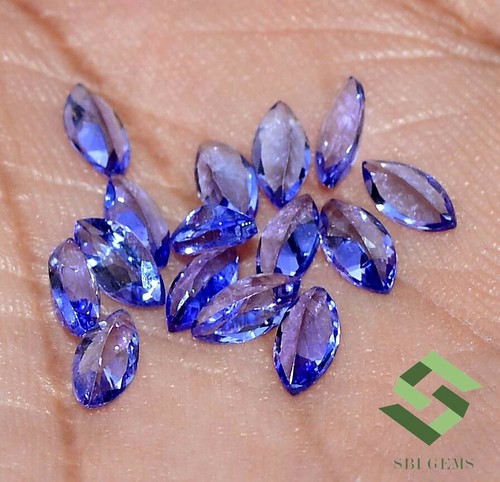 6x3 mm Natural Tanzanite Marquise Cut Lot 15 Pcs 3.83 CTS Calibrated Loose Gems - Picture 3 of 6