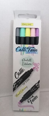 P047 - Online - Calli.Brush Double Tip Kalligrafie Stifte - 5er Pastell - NEU 
