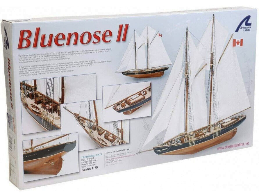 Maquette 1960 Bateaux Bluenose fait à la main Petit voilier bateau 33 x 29 x 6