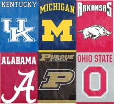 NCAA House Banner Flag PREMIUM Outdoor DOUBLE SIDED Embroidered ~ ALL TEAMS