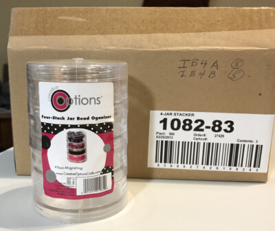 Creative Options COP1082-83 Organizer Four Stack Bead Jar; Pack of 3.    0069