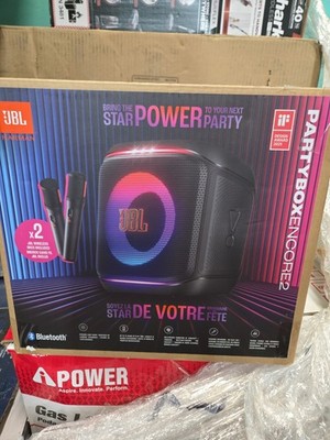 NEW JBL PartyBox Encore 2 - Portable Party Speaker with 2 Mics - New Open BOX