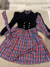 Ruth Of Carolina Vintage Girls Dress Size 7 Cotton Long Sleeve Festive Holiday