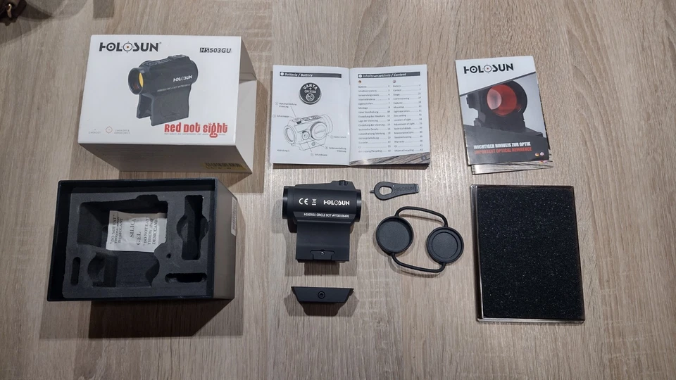 Holosun HS50 GU Rotpunktvisier mit 2 Absehen 2MOA Punkt oder mit 65 MOA Ring