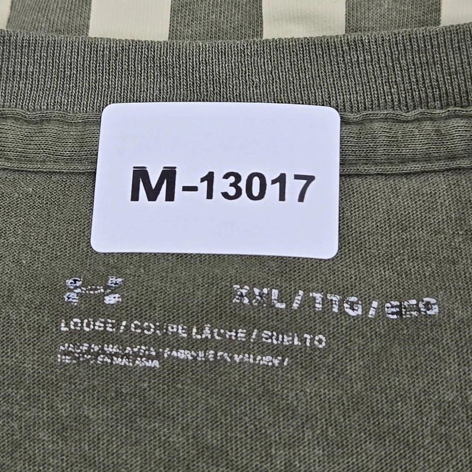 Under Armour Men Shirt 2XL Olive Flag Freedom Activewear Logo Short Sleeve Loose - Image 2 of 4
