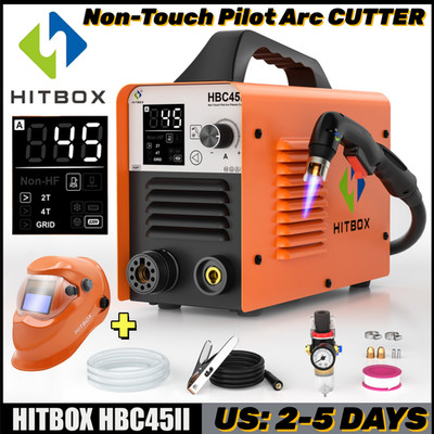 HITBOX HBC45II Plasma Cutter - 110/220V Non-Touch Non-HF Pilot Arc，w/Helmet NEW
