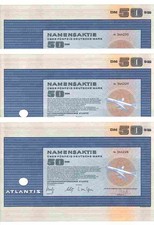 5 x Atlantis Luftverkehrs AG 1972 Stuttgart Sylt Frankfurt 50 DM Douglas DC -8
