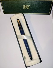 Cross Solo Blue Gold Trim Rollerball Pen 805-2 Box Xtra New Refill