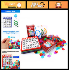 Complete Bingo Game Set - 100 Cards, 1000 Markers, Calling Deck - Fun for Partie