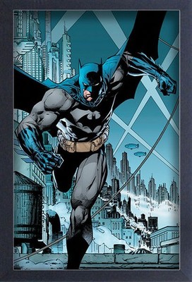 638883 Batman Running Past Gotham City Dc Comics Bruce Wayne Wall Decor Poster