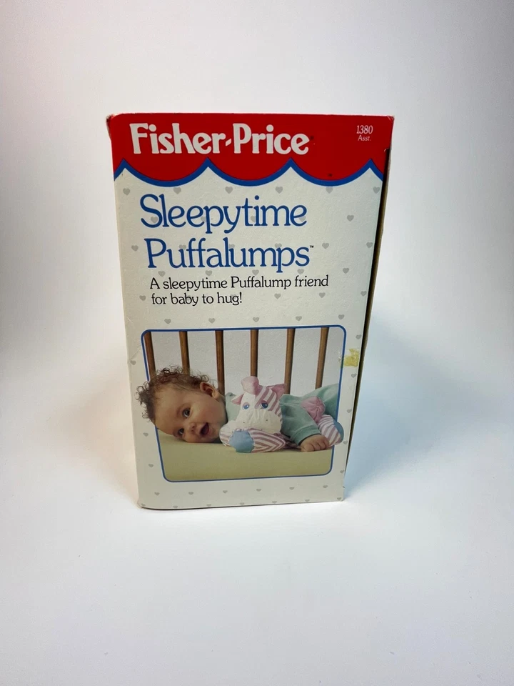 De colección 1991 Fisher Price Peluche Sleepytime Puffalumps Cebra Pony Estrellas Rayas Azules Foto 4 de 4