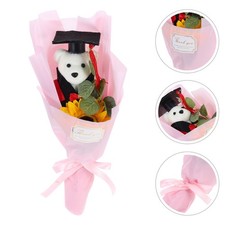  Artificial Plush Graduation Floral Arrangements Bear Flower Bouquet