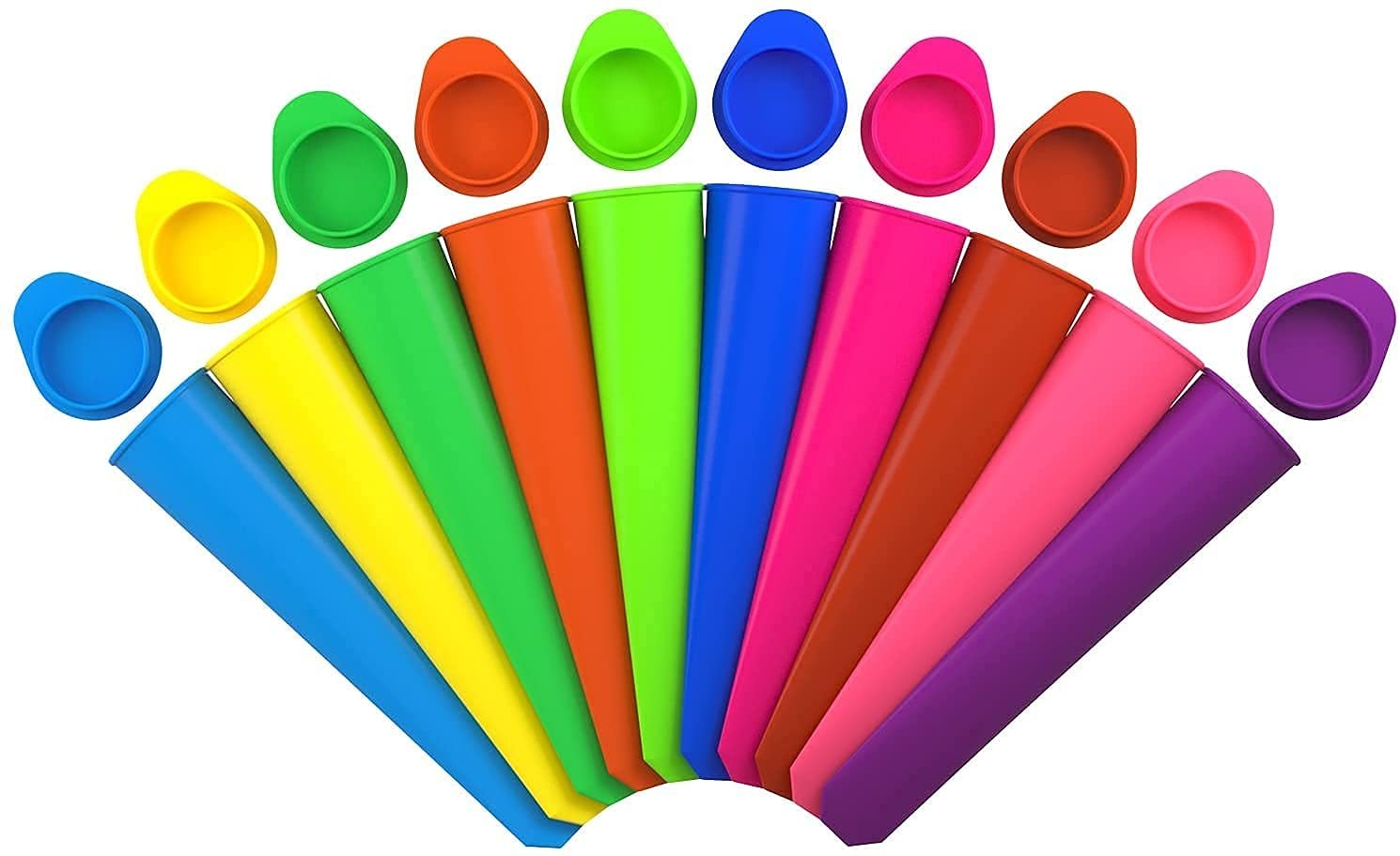 Silicone Popsicle Mold -10 Pack Ice Pop Mould, Ice Lolly Molds with Lids, Foo...