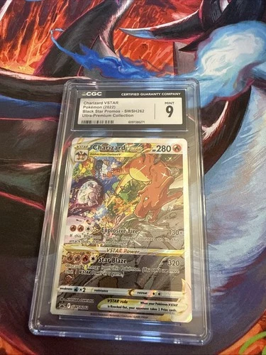 Pokémon TCG Charizard VSTAR SWSH262 Holo Black Star Promo - CGC 9