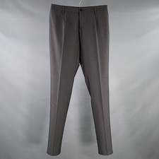 DOLCE & GABBANA Size 30 Charcoal Grey Wool Silk Flat Front Zip Fly Dress Pants