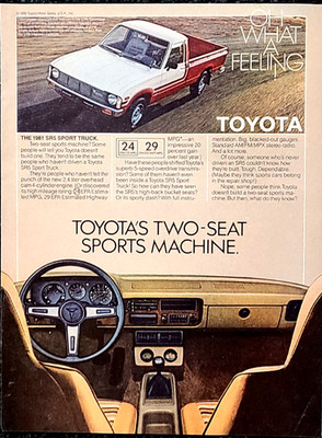 Toyota SR5 Sport Truck Original 1981 Vintage Print Ad Wall Art