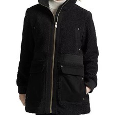 Pendleton Womens Black Juniper Tonal Cotton Canvas Fleece Chic Winter Jacket M