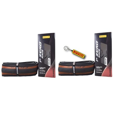 Pirelli P ZERO Race TLR Classic 26-622 (700x26c) Bicycle Tires w/ Keychain(2 Pk)
