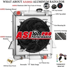 3-Row Aluminum Radiator Shroud Fan Fits For 1969-1974 Triumph TR6 TR250 2.5L MT