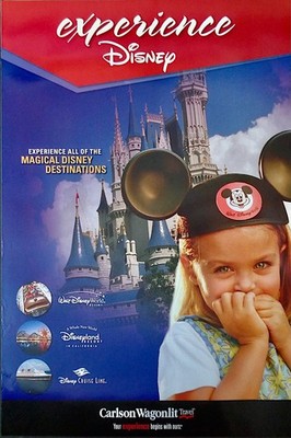 CARLSON WAGONLIT TRAVEL EXPERIENCE DISNEY Original 2010's poster 24x36 NM