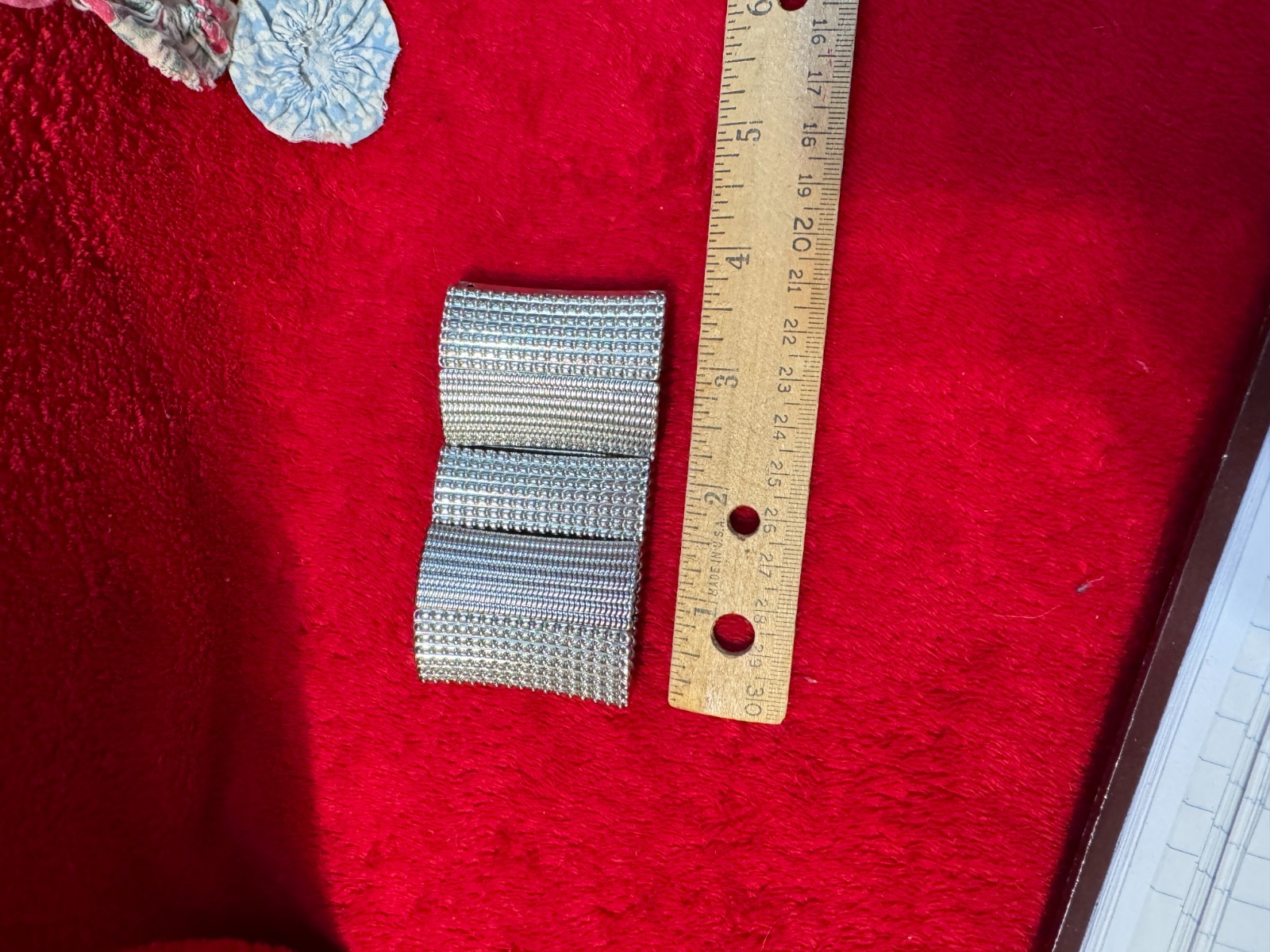 Silvertone Stretch Statement Piece Bracelet Textu… - image 3