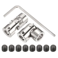 2Pcs 8mm to 10mm ID Steering Universal Joint Shaft Coupling for Model Car Ship