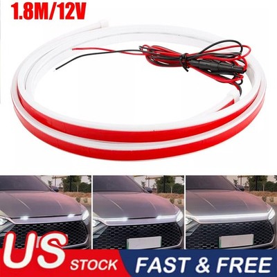 70'' Start Up Dynamic Scan LED DRL Hood Light Strip For Dodge Ram 1500 2500 3500