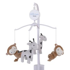 Little Love by NoJo Jungle Ride Grey Monkey, Giraffe, Musical Mobile