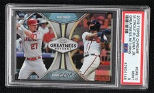 2019 Topps Chrome Greatness Returns Mike Trout Ronald Acuna Jr PSA 9 MINT za5
