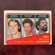 1972-73 Topps ABA Set RICK BARRY CALVIN JONES 262 NETS FLORIDIANS CHAPARRALS VGX