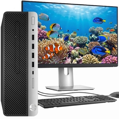 HP EliteDesk 800 G5 SFF i5-9th 16GB Ram 512GB SSD 24'' LED WiFi Win 11 Desktop PC