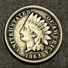 1863 Copper-Nickel Indian Head Cent Nice Fine Condition Problem Free Coin