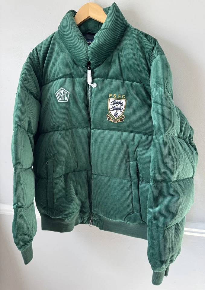 Ralph Lauren Hombres XL Polo Deportivo Pana Cremallera Completa 650 Relleno Puffer Chaqueta NUEVO Foto 3 de 4