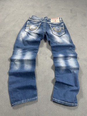 True Religion Billy Big T Jeans W32 Bootcut Made in USA Y2K Vintage Blue Wash