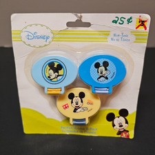 Disney Mickey Mouse Pacifier Baby Holder Clip Set of 3 Binky NIP