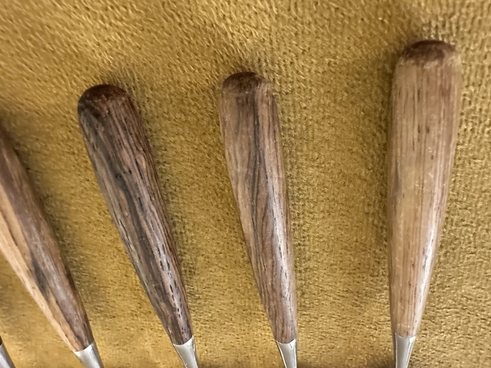 (7) Towle Lauffer Norway Palisander Stainless wood TEASPOONS  MCM - Image 2 of 4