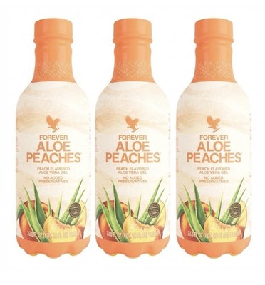 Forever Aloe Peaches Aloe Vera Gel Drink Peach Flavor No Preservatives 1 Liter