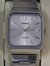 CASIO MTP-B185D-7A Sliver Dial Analog Stainless Steel Band Men Watch MTPB185D