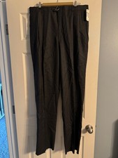 John Alexander Size 36 Black Wool Unhemmed Mens Dress Pants New With Tag