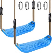 SELEWARE 2 Pack Non-Slip Plastic Swing Seat, Heavy Duty Tree Swing Set BLUE 