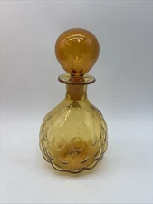 Blenko Joel Myers Decanter 715 Wheat Hobnail Design W/ Stopper & Label 7.75"