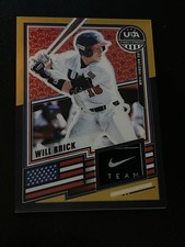 2026 Panini USA Baseball Stars And Stripes Will Brick Materials Gold /10 SWOOSH
