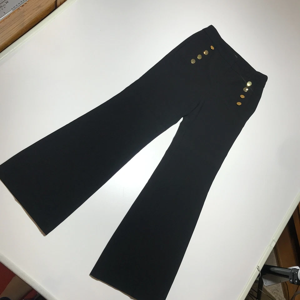 XOXO брюки женщин 5/6 Sailor ретро стиль широкая нога Расклешенный эластичной подкладки необходимый - Изображение 2 из 4